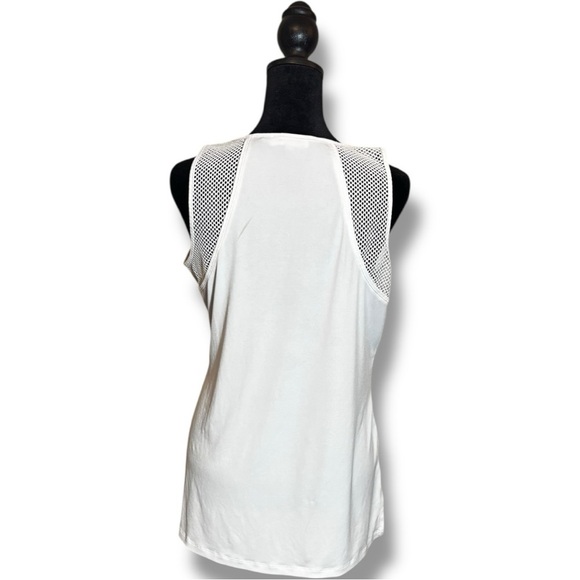 Calvin Klein Ivory Sleeveless Active Tank with Mesh Accents - Picture 5 of 15